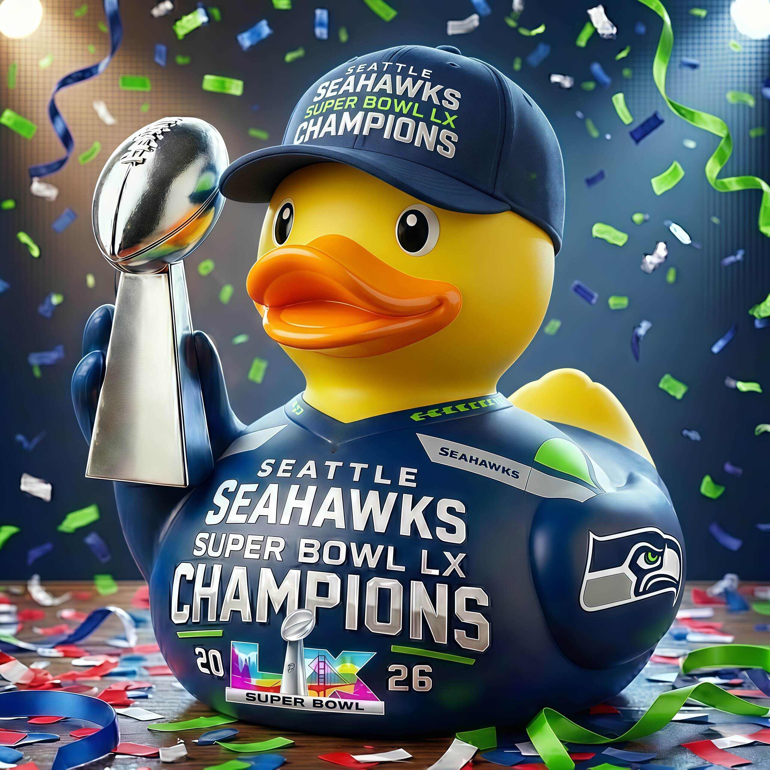 Seattle Seahawks Super Bowl LX Champions Duck