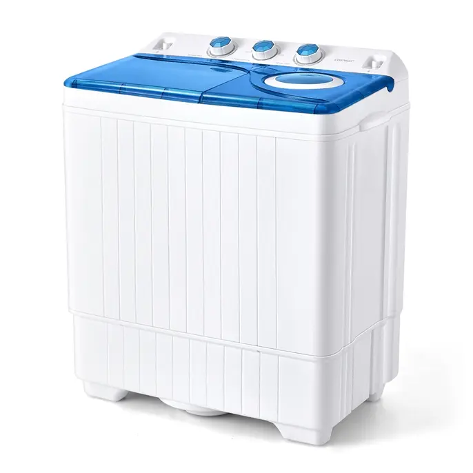 Portable Washing Machine, 13/20/26lbs Mini Twin Tub Washing Machine w/Drain Pump, Semi Automatic Compact Washer & Sipnner, Portable Washer Dryer Combo for Apartments Dorms RV Camping