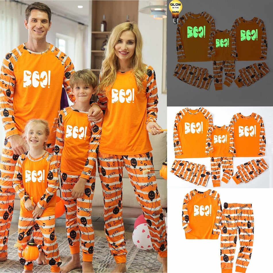 Glow In Dark Halloween Pajamas For Family