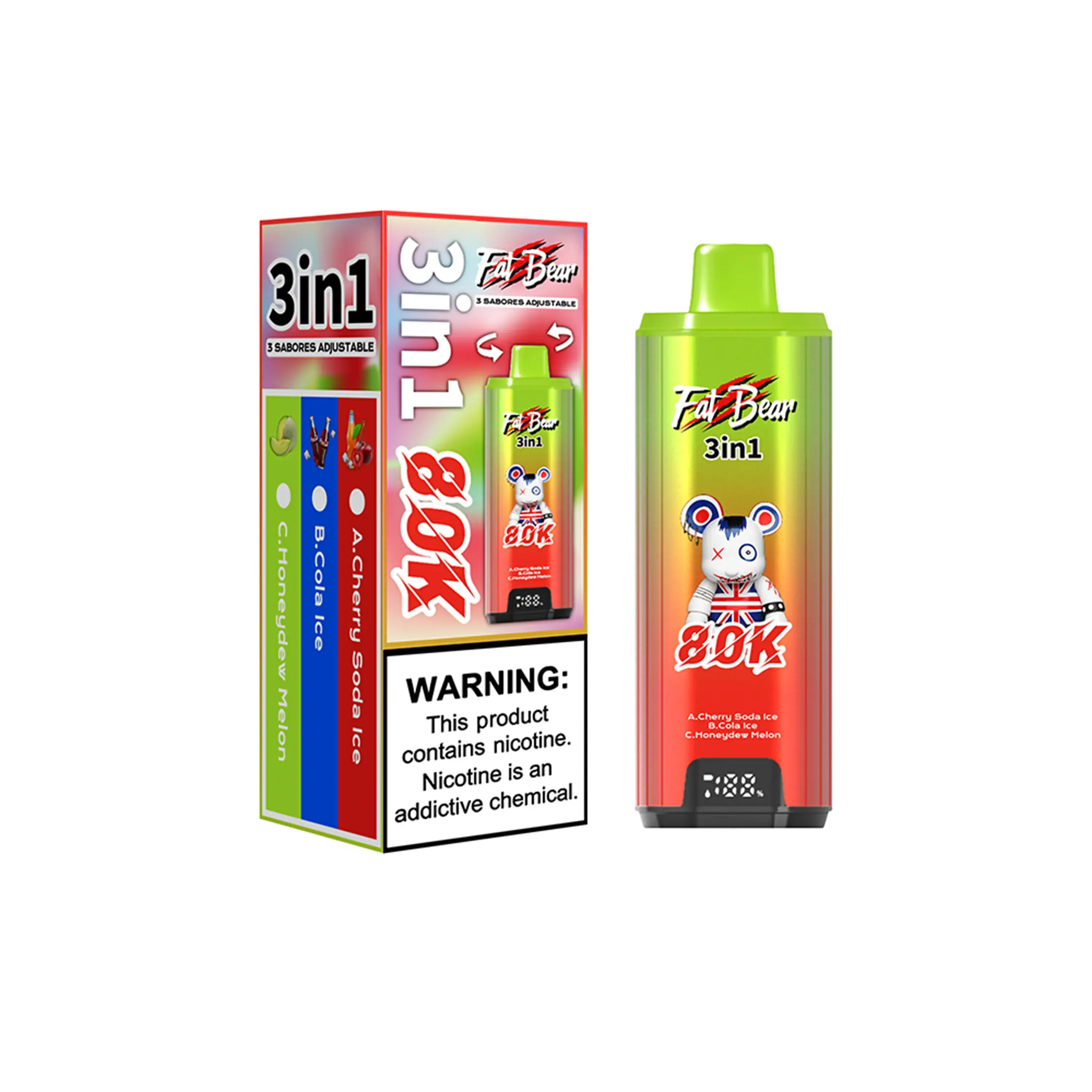 AIVONO FATBEAR 3 in 1 80000 Puffs Disposable Vape