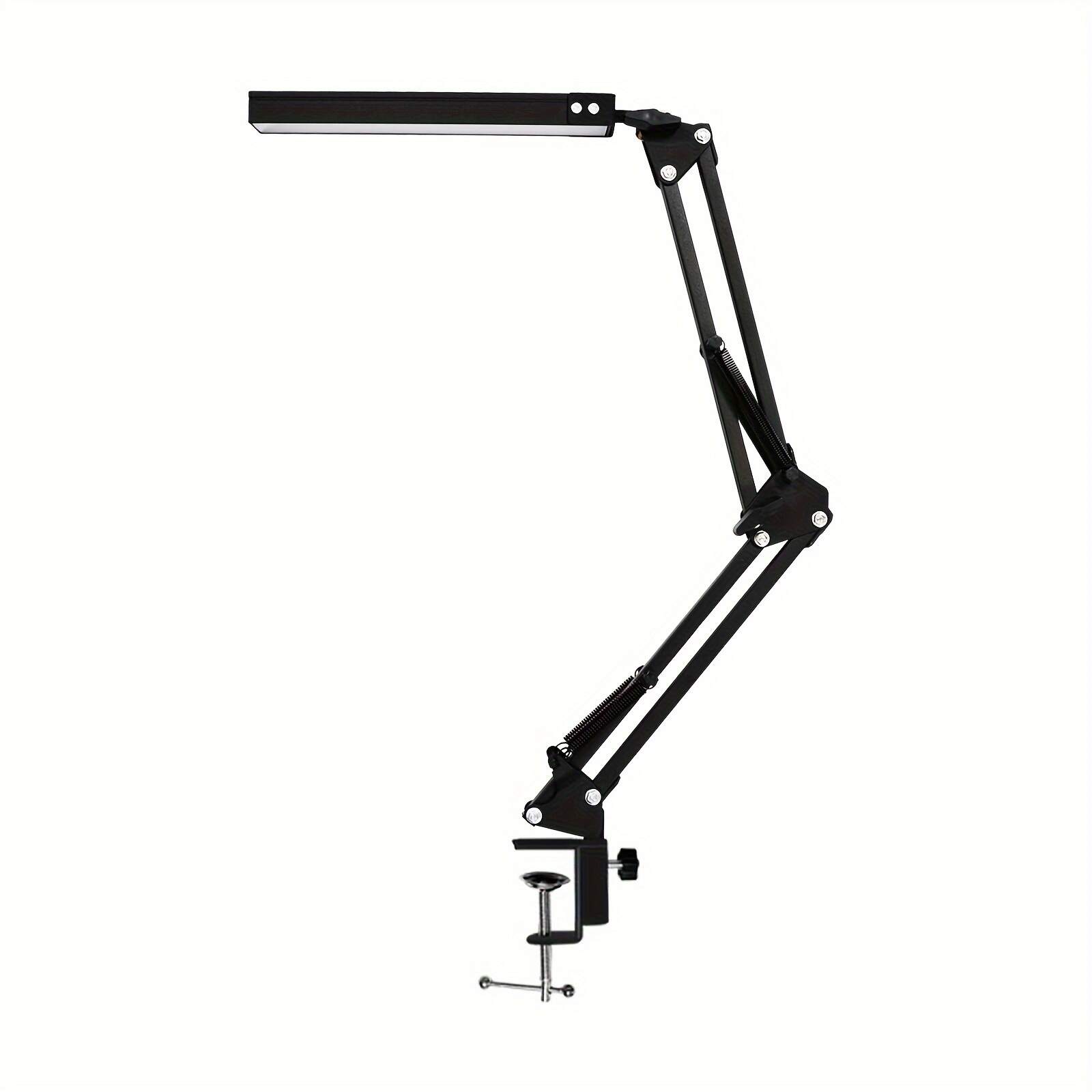 Adjustable LED Desk Lamp with Clamp - Foldable Arm, 3 Lighting Modes, USB Powered, Eye-Care Technology, Polished Metal Finish, Ideal for Office, Reading, and Study, Office Desk Light | Modern Desk Lamp | Metal Desk Lamp, Desk Lamps for Offic