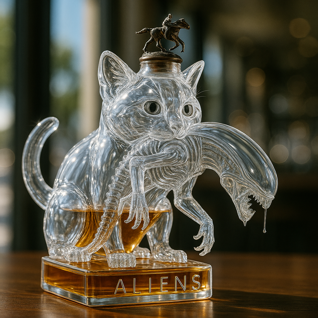 Alien Cat Whiskey Bottle
