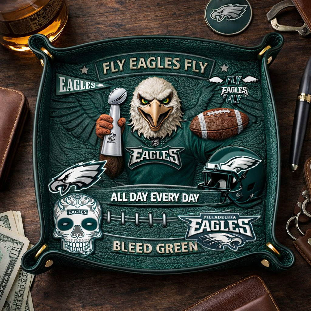 Philadelphia Eagles Genuine Leather Valet Tray