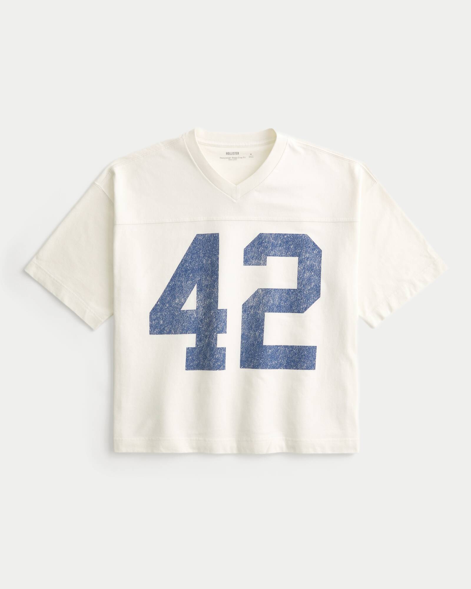 Heavyweight Baggy Crop Varsity Graphic Football Tee