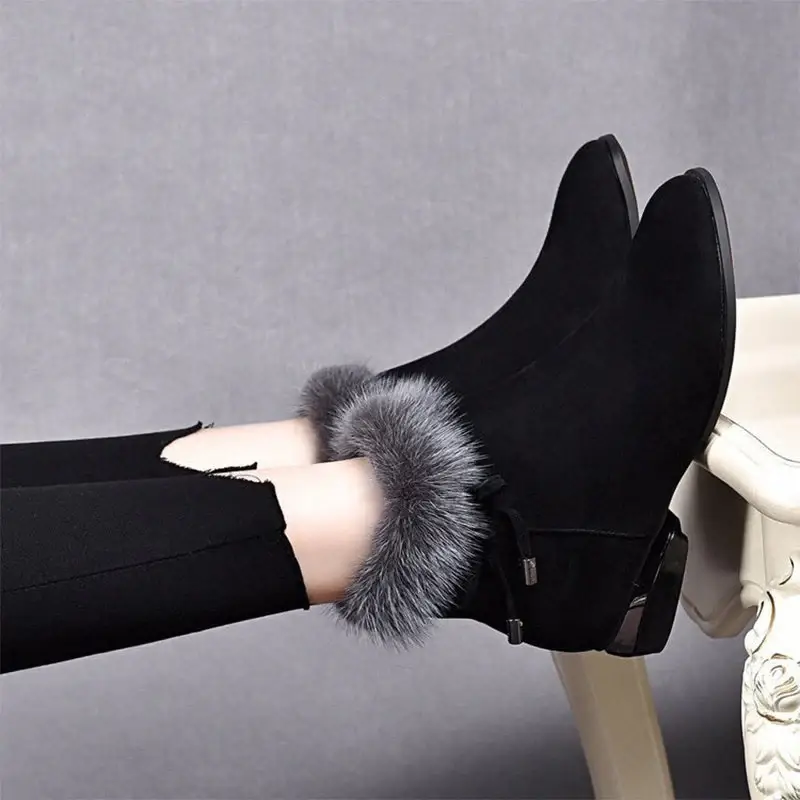 Fashionable Warm Thick And Non-slip Ankle Boots For Women