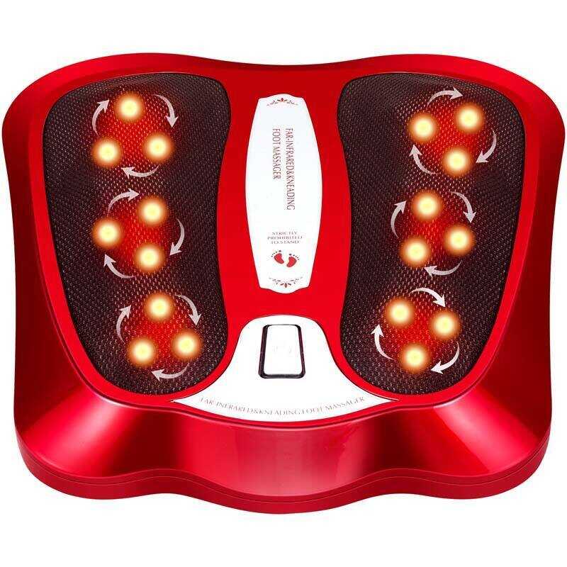 3-in-1 Electric Foot Massager, Foot Back Leg Kneading Shiatsu Massage Machine, Foot Warmer with Infrared Heating & 18 Massage Nodes