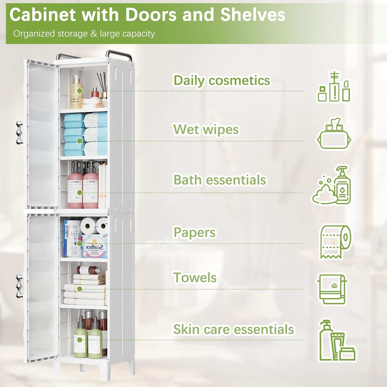 VECELO Narrow Storage Cabinet