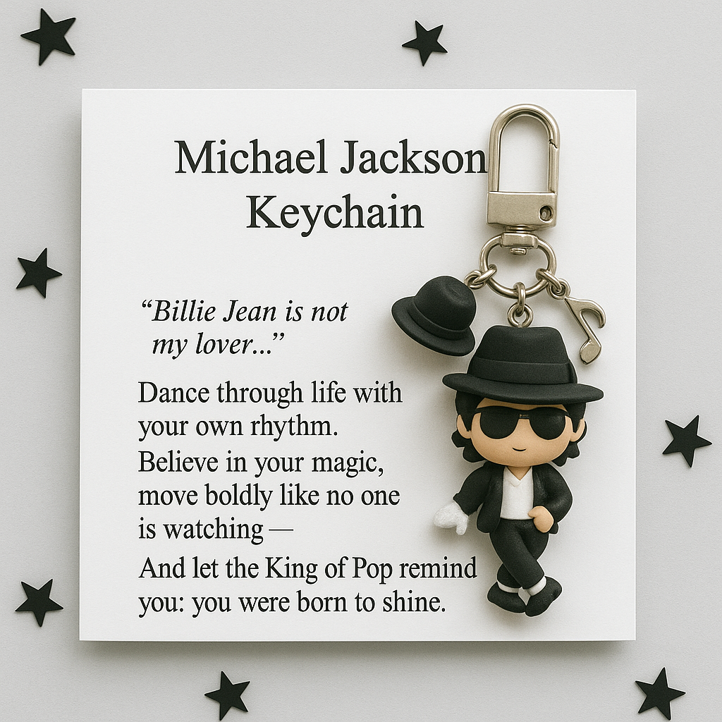 Michael Jackson Memorial Keychain