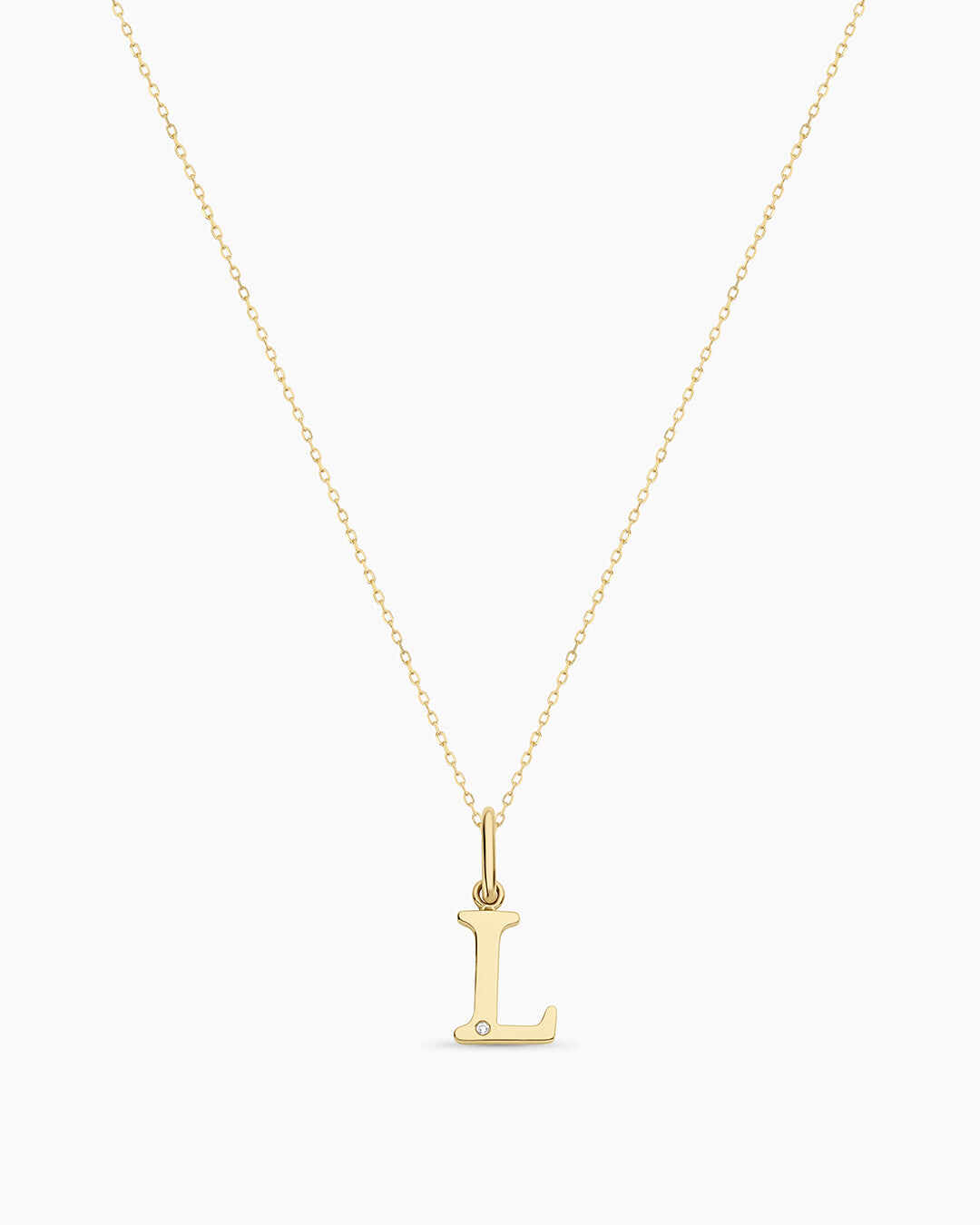 Diamond Vintage Alphabet Charm Necklace