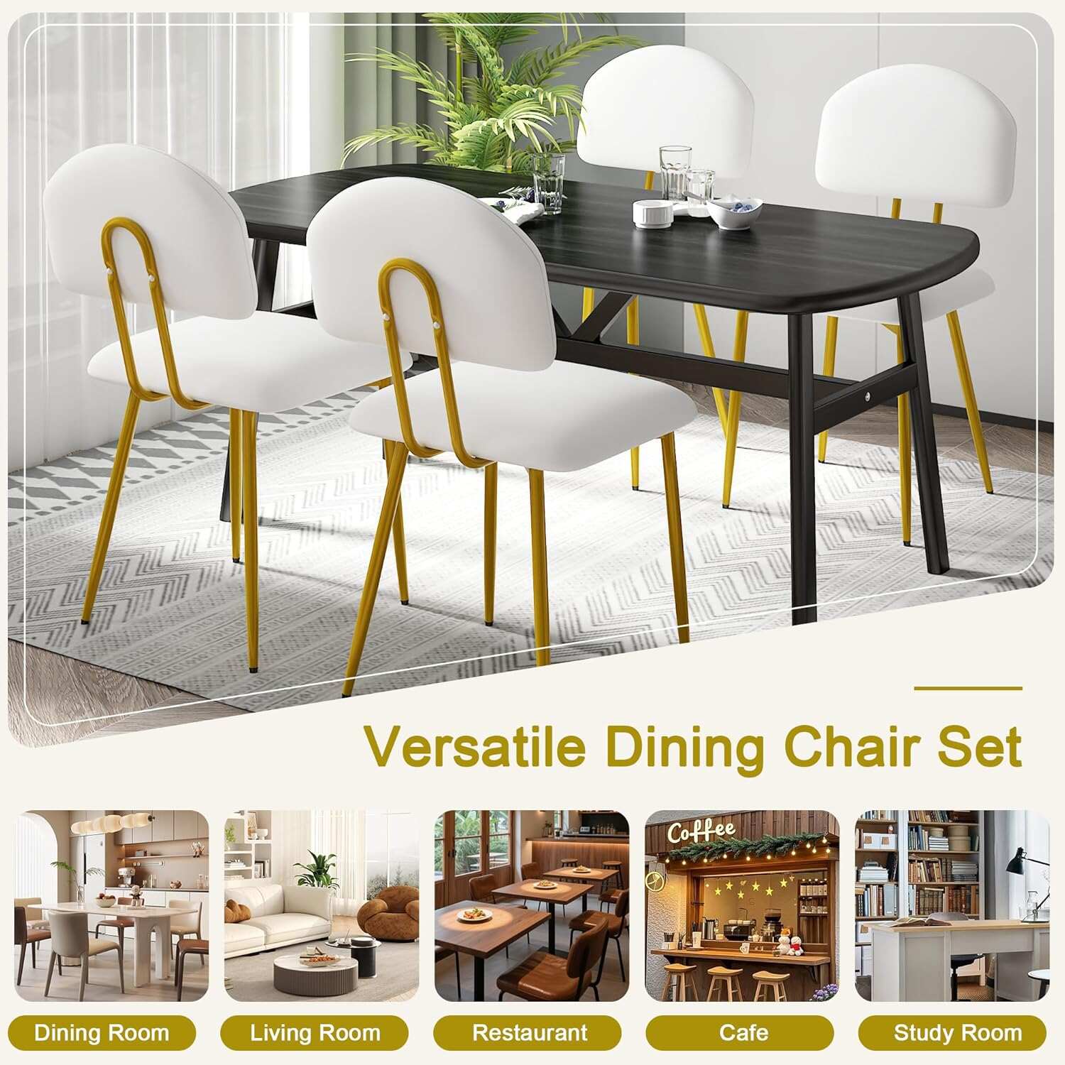 VECELO Dining Chairs Set of 2