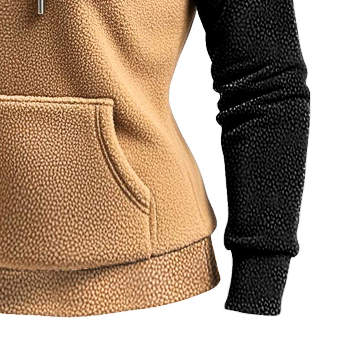 Women's Vintage Western Cowboy Embroidered Contrast Fleece Raglan Sleeve Pocket Hoodie