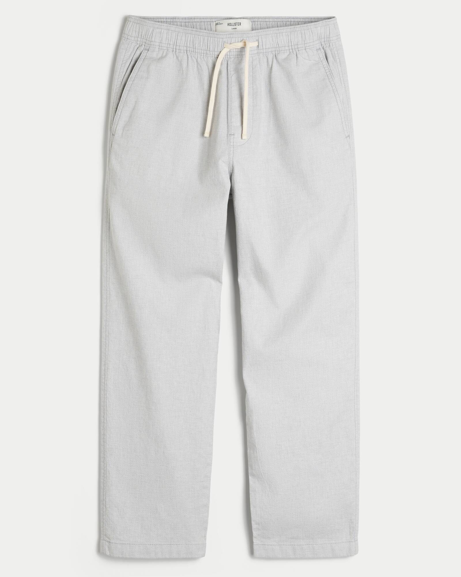 Linen-Blend Loose Pull-On Pants