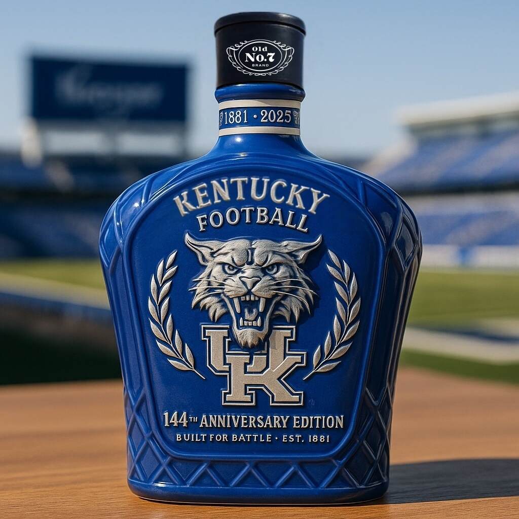 UK Wildcats Football 144th Anniversary Whiskey Bottle