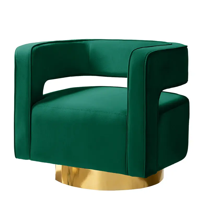 Agata Velvet Swivel Barrel Armchair