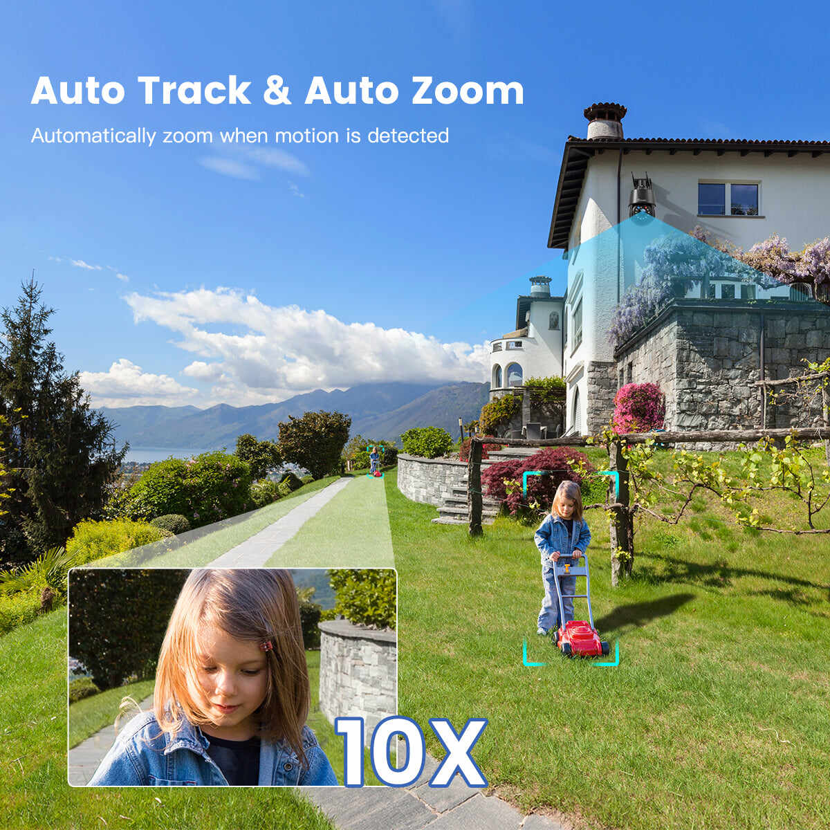 4G Cellular Security Camera With  10X Optical Zoom & 165FT Color Night Vision