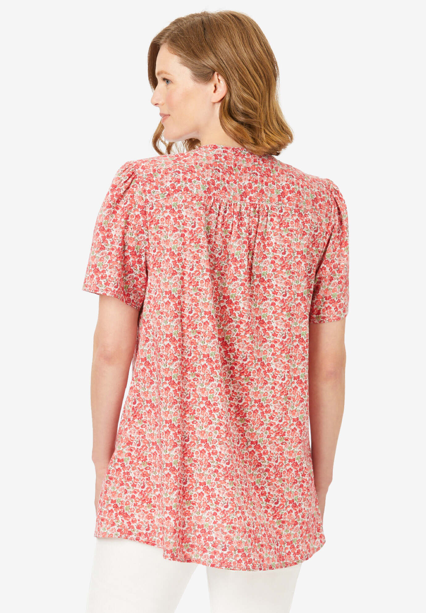 Pintucked Half-Button Tunic