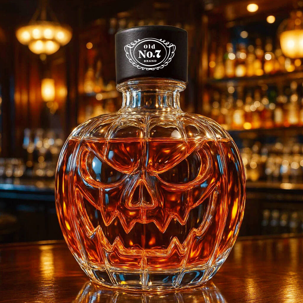 Evil Jack-O-Lantern Whiskey Bottle