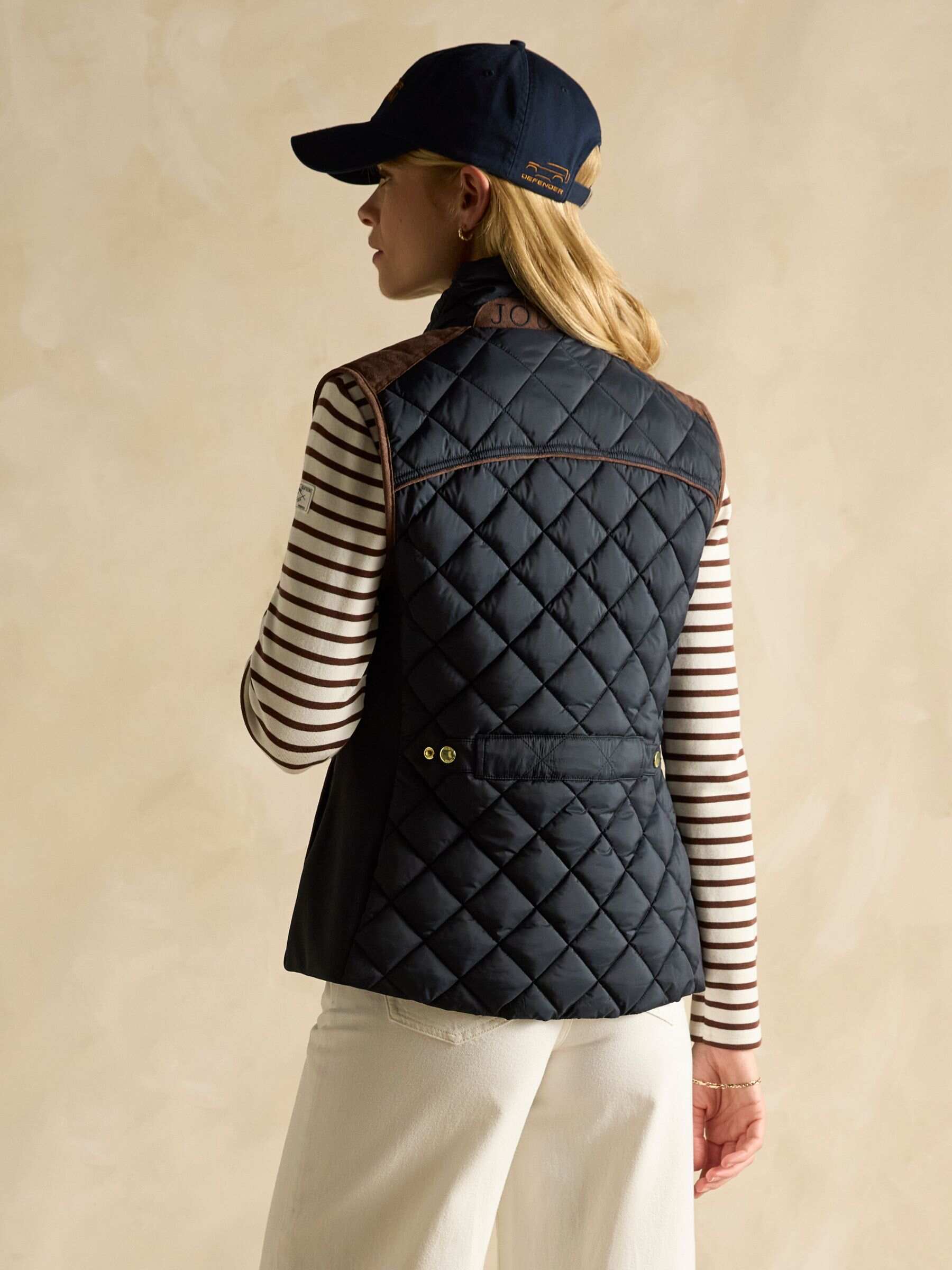 Official Bramham Navy Showerproof Diamond Quilted Gilet