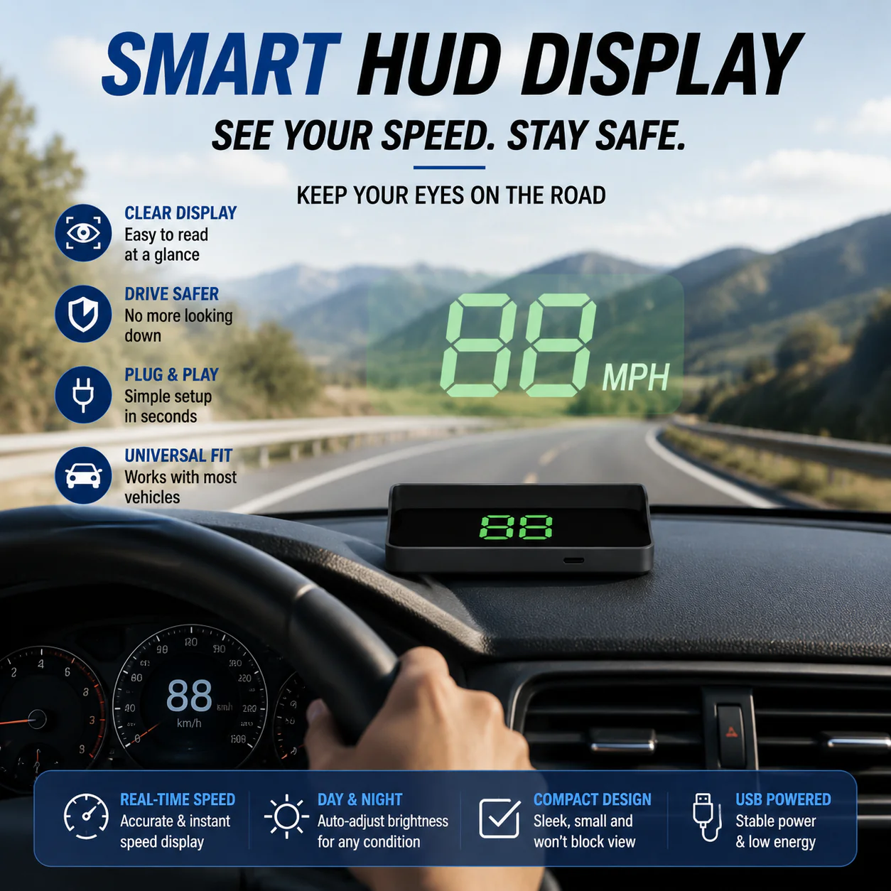 🔥Hot Sale 59% OFF✨🚗 Head-Up Display Car GPS 🚗