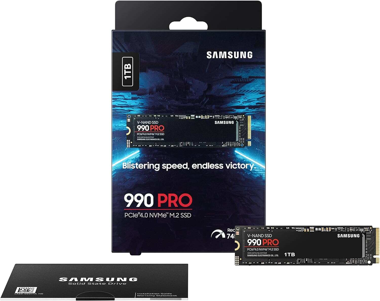 SAMSUNG 990 PRO SSD 2TB PCIe 4.0 M.2 2280 Internal Solid State Hard Drive, Seq. Read Speeds Up to 7,450 MB/s for High End Computing, Gaming, and Heavy Duty Workstations, MZ-V9P2T0B/AM