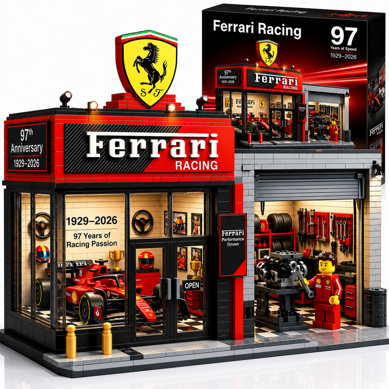Ferrari Racing 97th Anniversary Garage Set