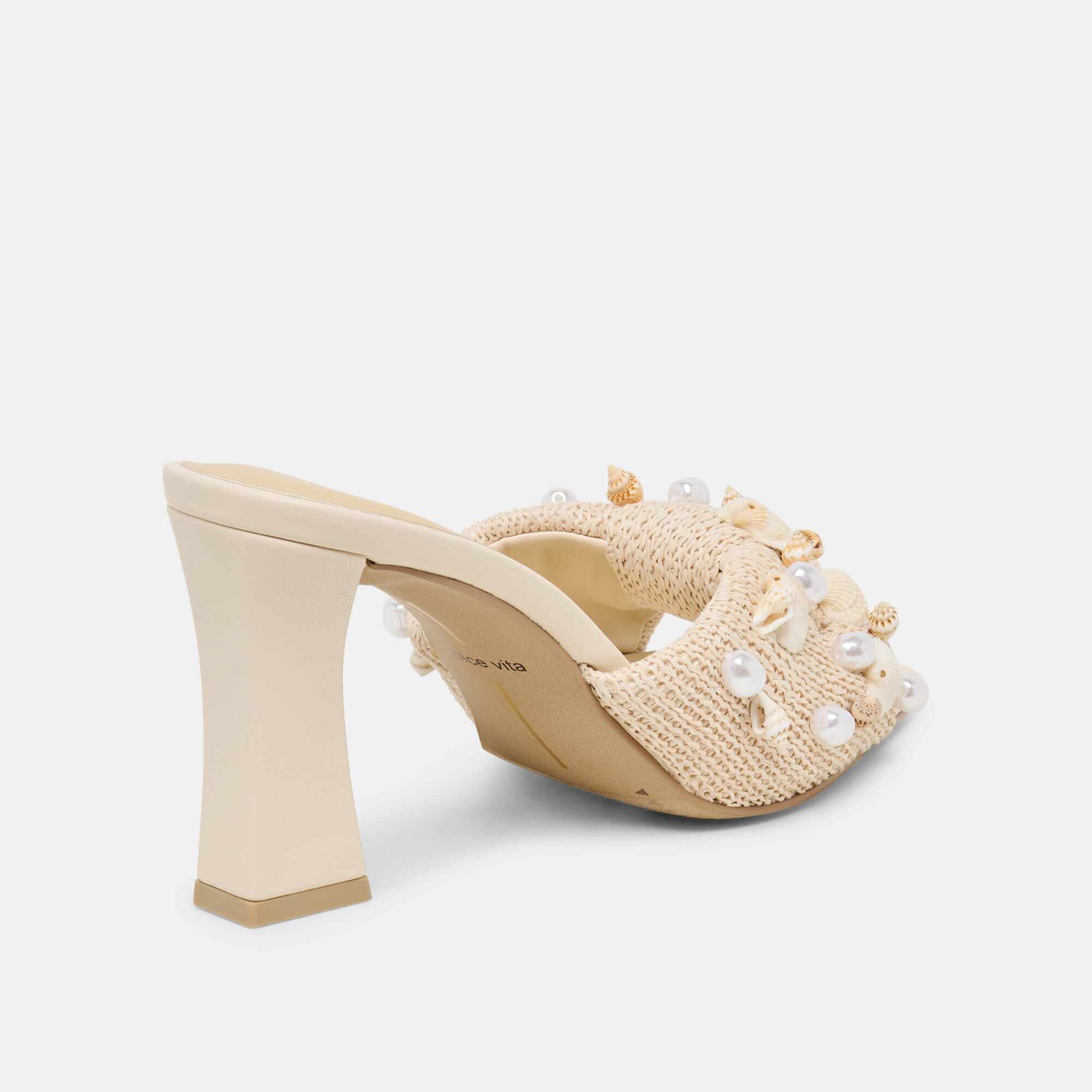 TYLAH HEELS OATMEAL BEADED RAFFIA
