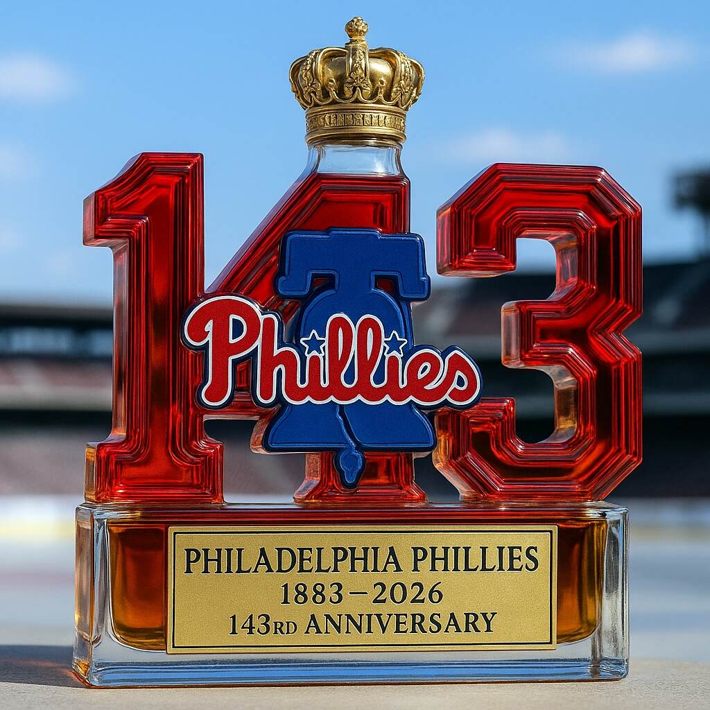 Philadelphia Phillies 143rd Anniversary Whiskey Bottle