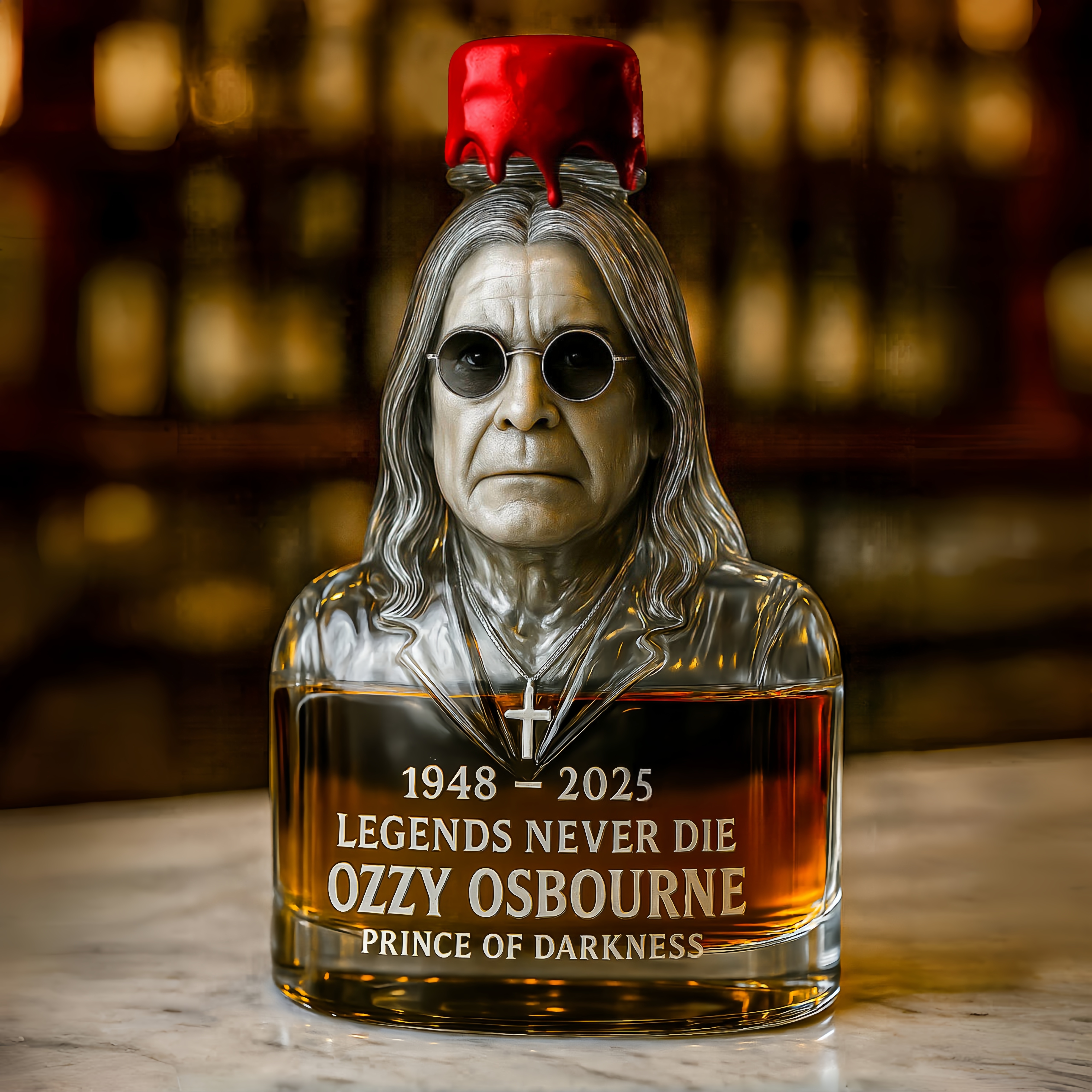 Ozzy Osbourne Commemorative Whiskey Bottle