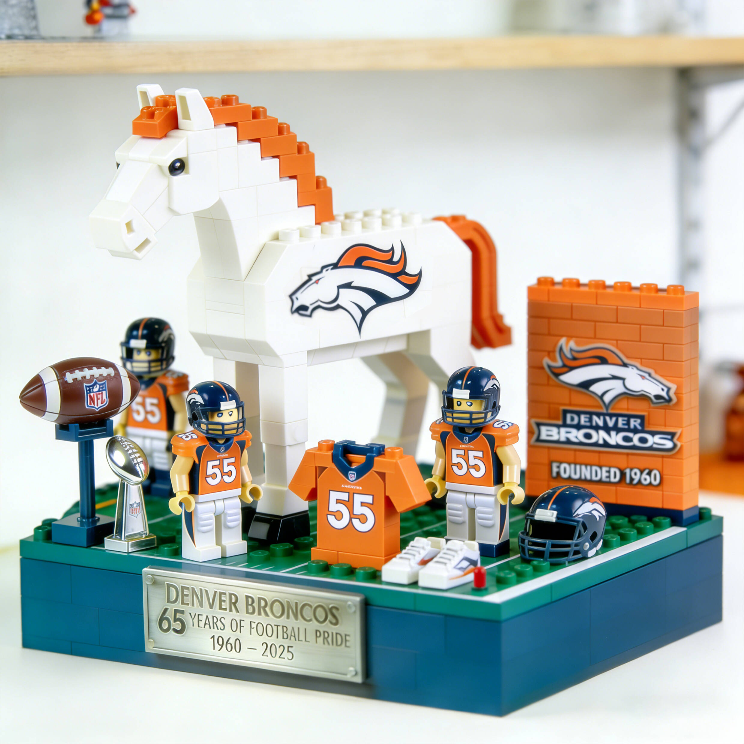 The Broncos 65th Anniversary Display Set