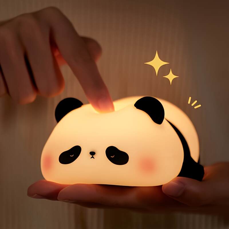 Adorable Panda Touch-Activated Sleep Light - USB Rechargeable, Soft LED Night Lamp with Color Changing - Perfect Gift for Boys, Girls, and Friends - Ideal for Christmas, Birthdays, and Panda Room Decor