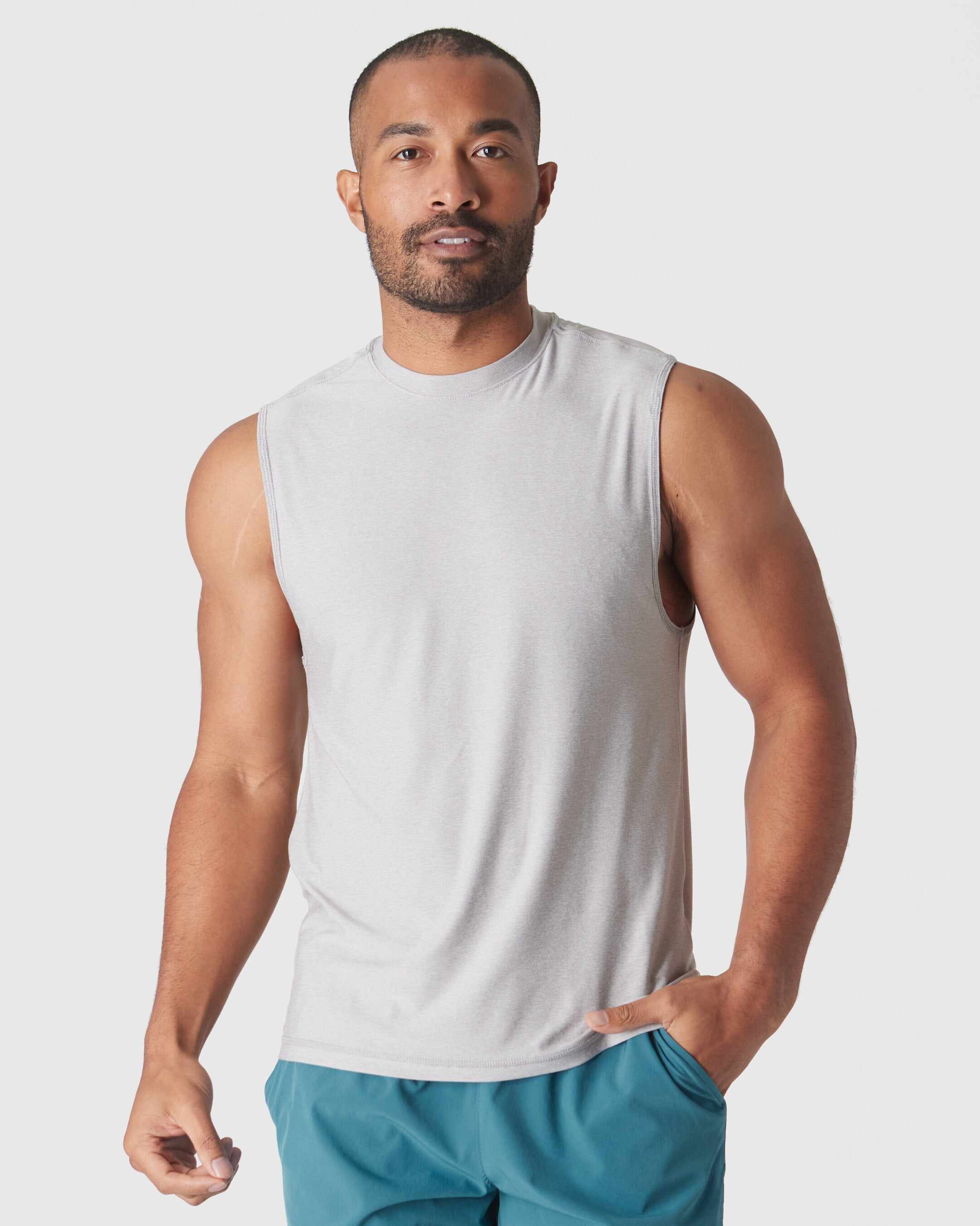 Heather Sleeveless Active Muscle Tee 3-Pack