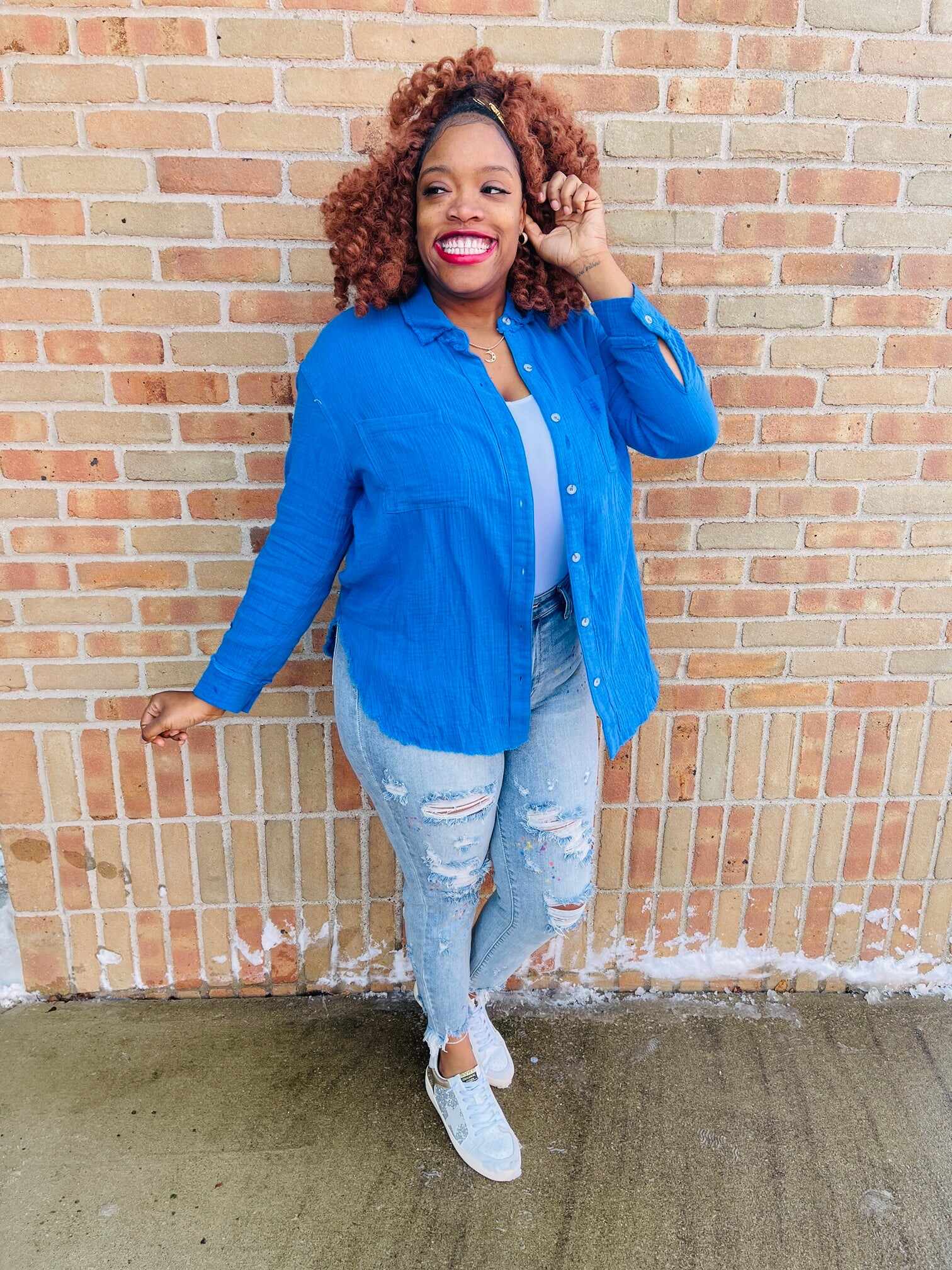 Plus/Reg Color Me Happy Boyfriend Jeans