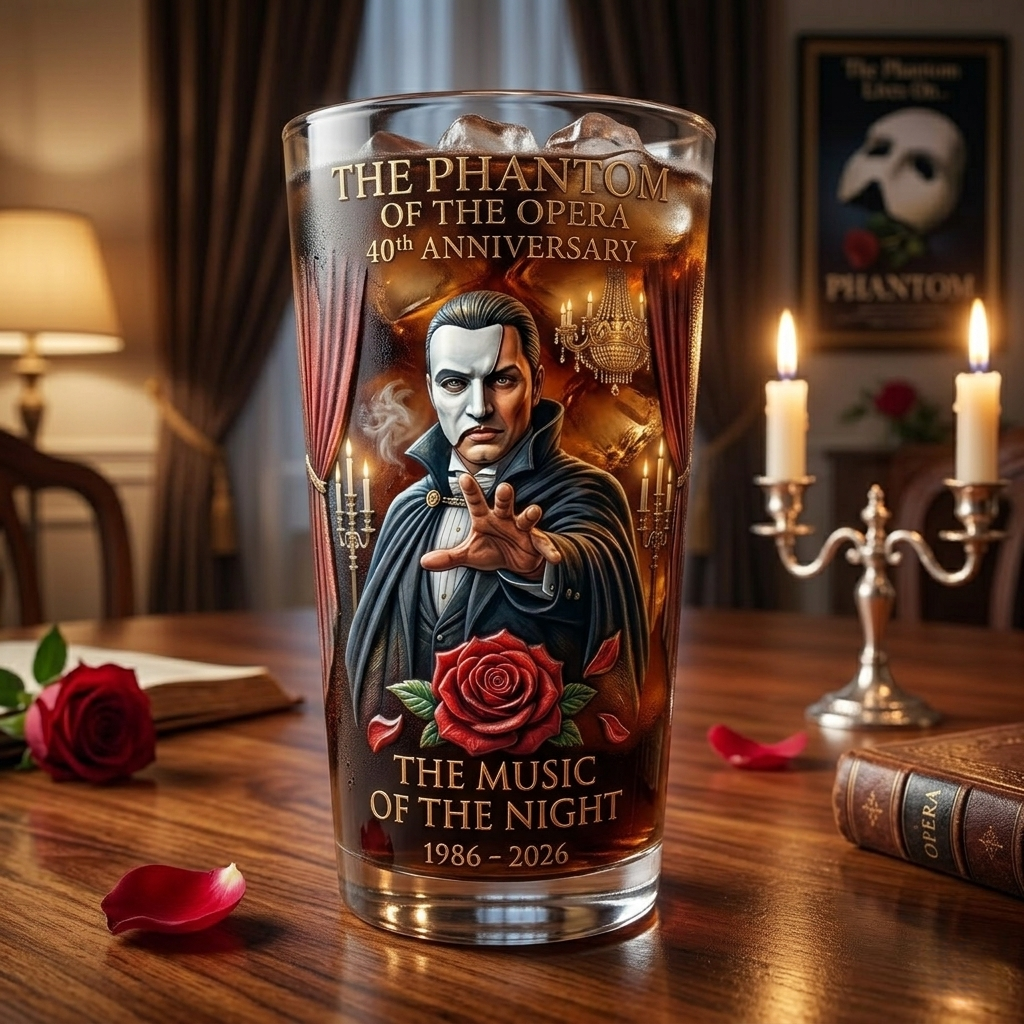 The Phantom of the Opera 40th Anniversary Drrinking Glass