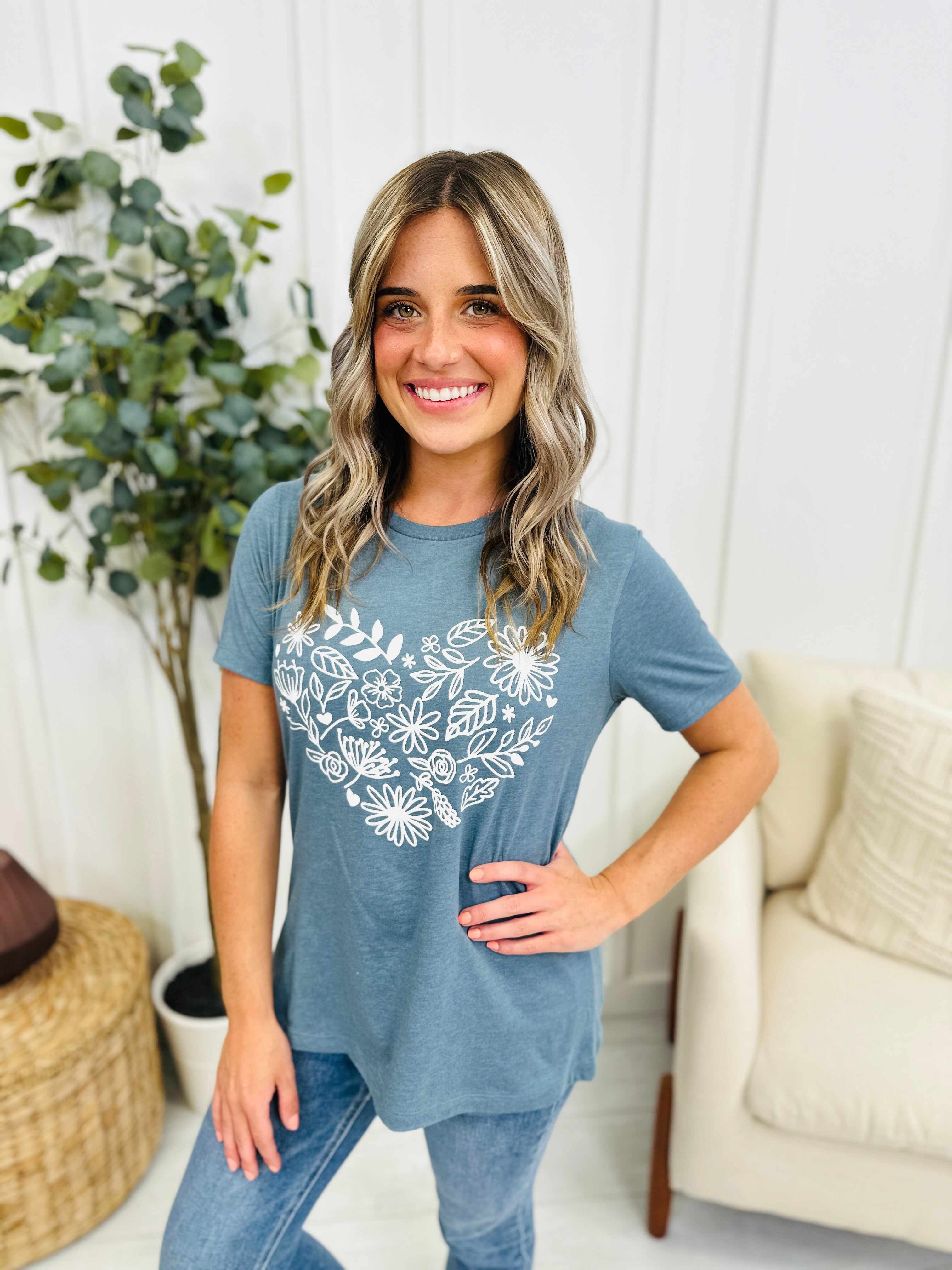 Botanical Heart Graphic Tee- Multiple Colors!