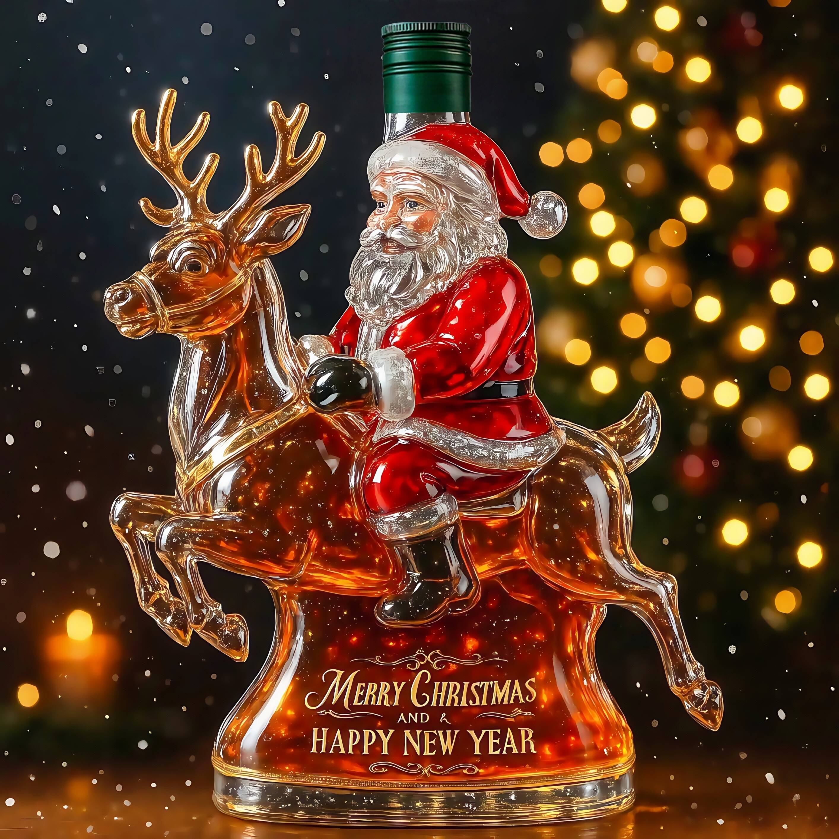 Santa Whiskey Bottle