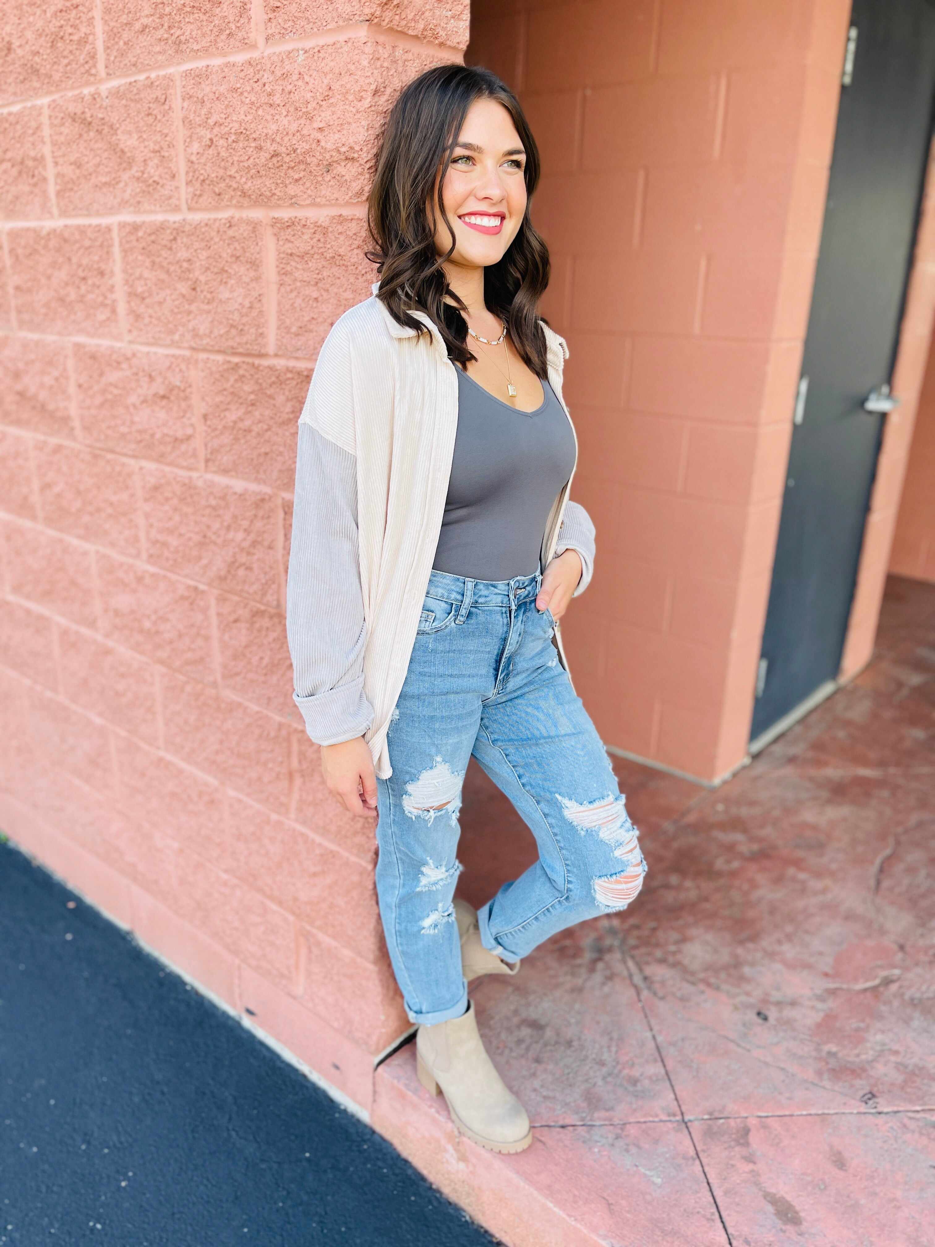 Plus/Reg Don’t Be Distressed Boyfriend Jeans