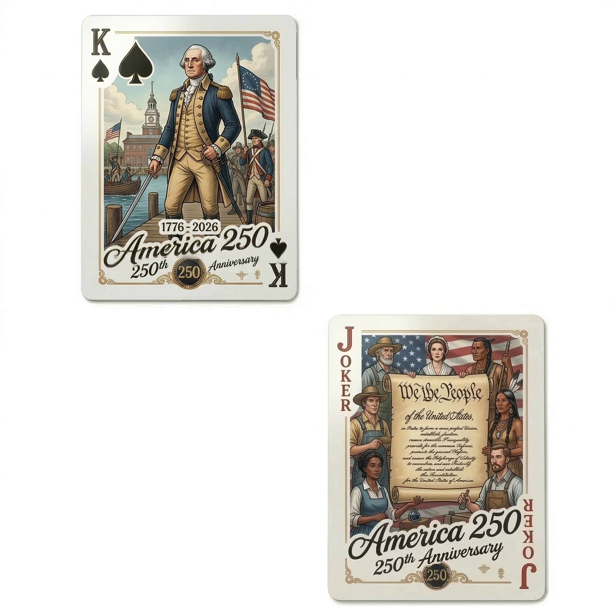 🔥America 250th Anniversary Premium Historical Playing Cards⏳