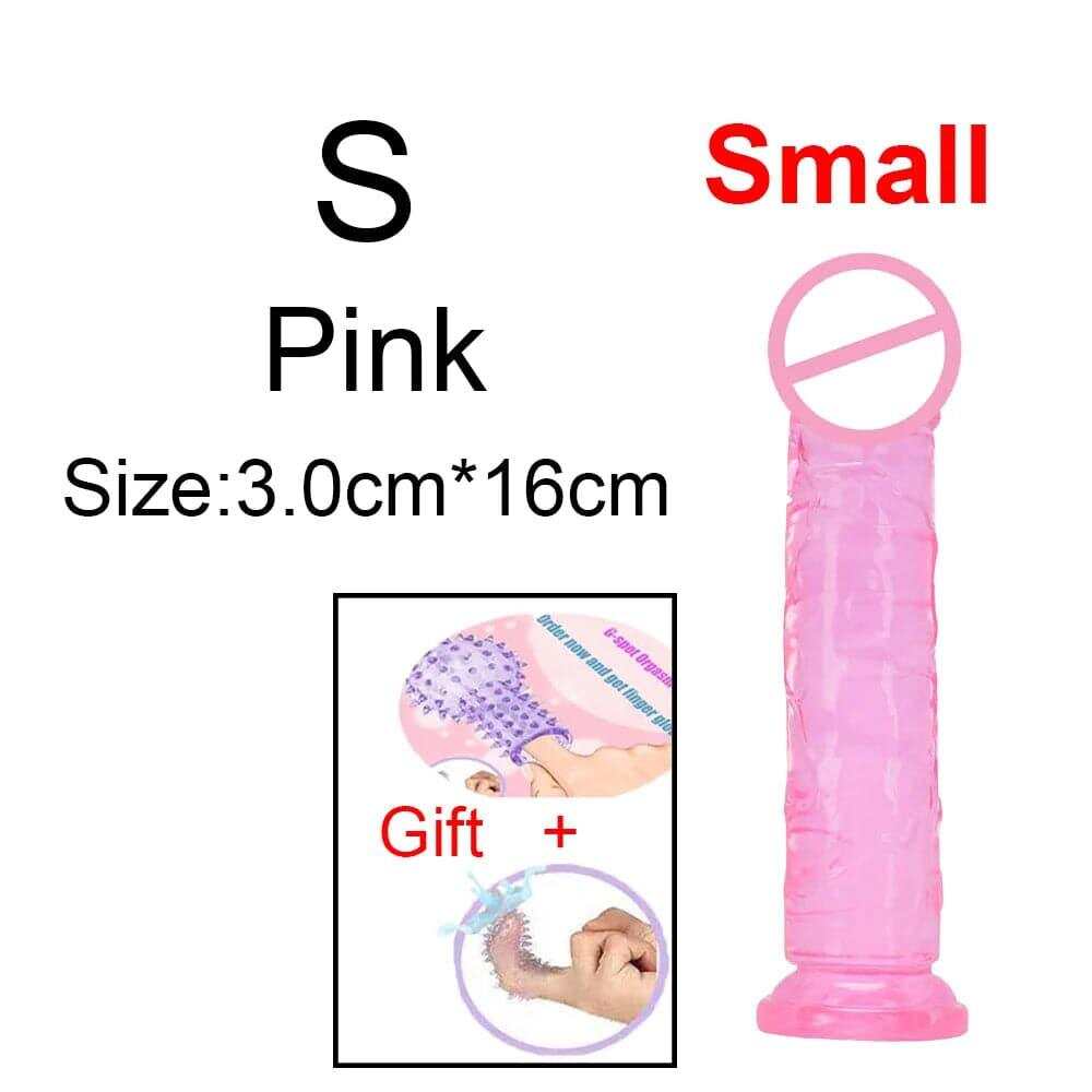 Transparent Jelly Dildo – Large Suction Cup Dildo in 5 Colors for Anal & Vaginal Play