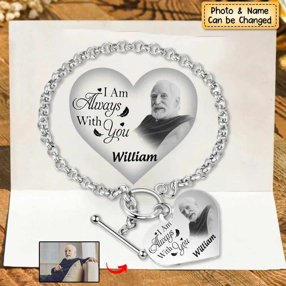 National Parents' Day❤Personalized Engraved Heart Bracelet I'm Always With You - Memorial Gift For Family, Friend