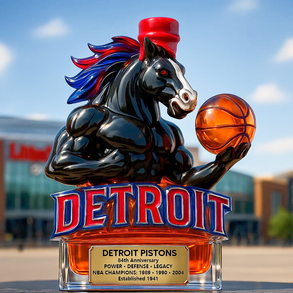 Detroit Pistons Whiskey Bottle