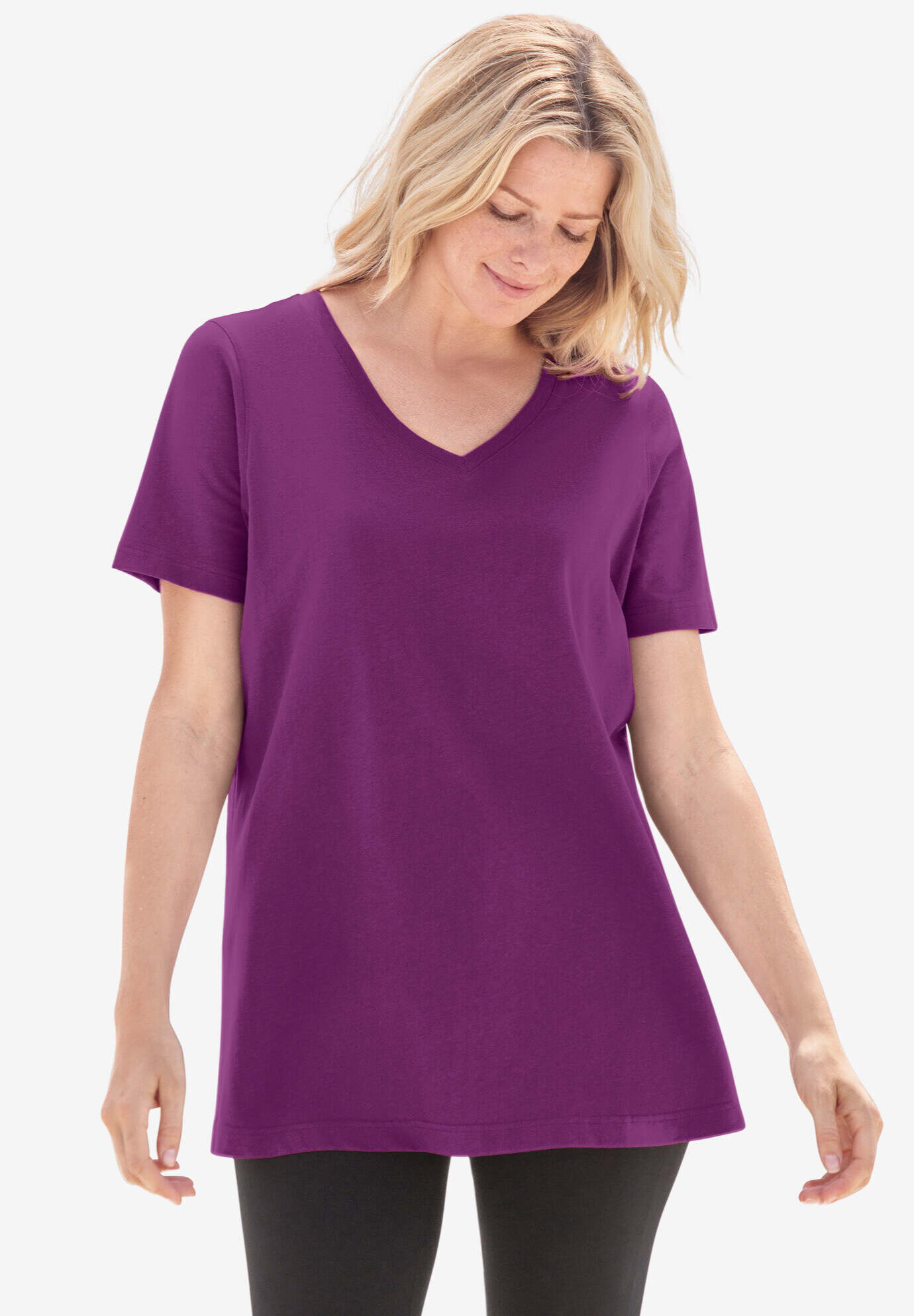 Perfect Short-Sleeve V-Neck Tee