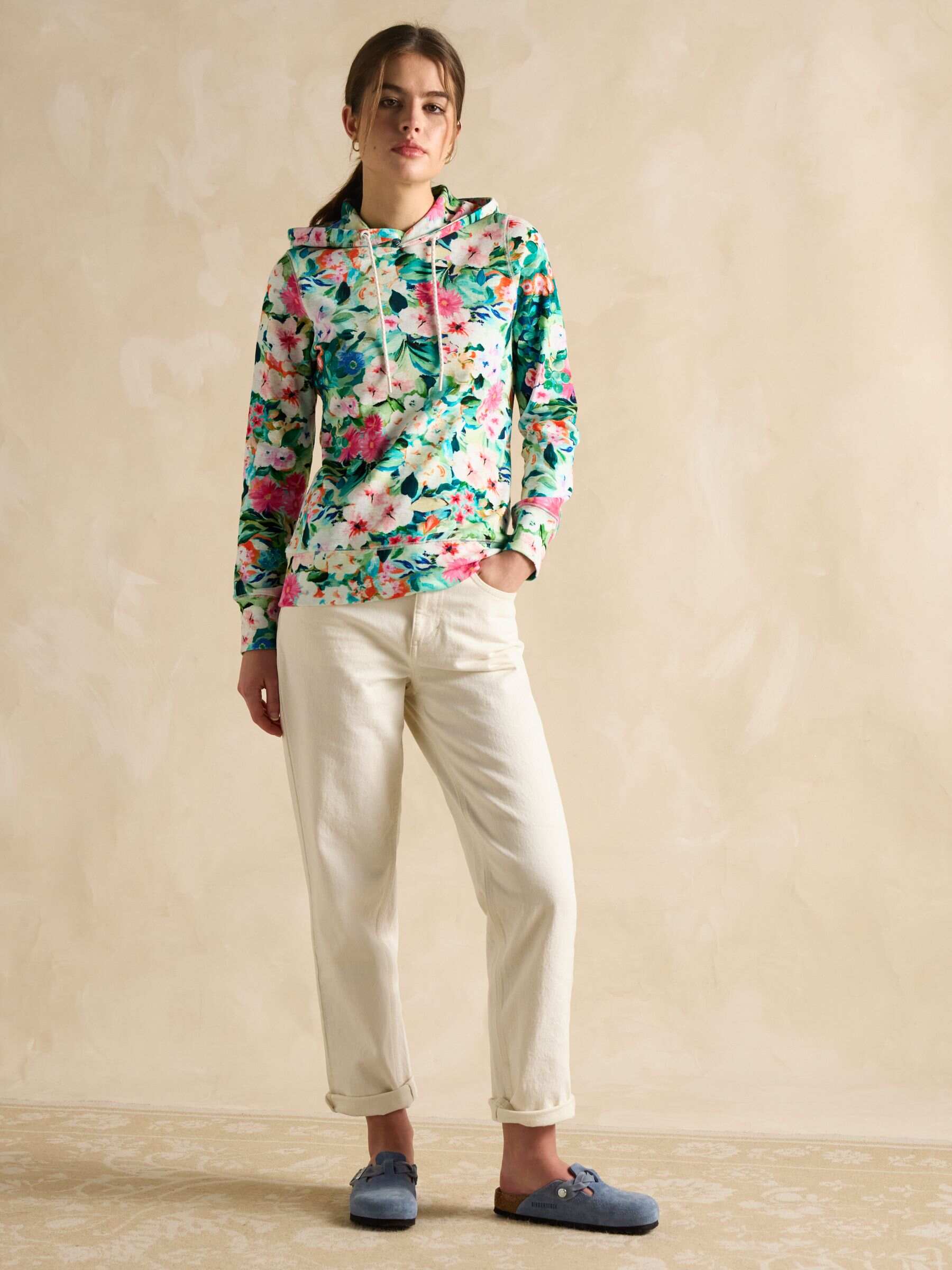 Marlston Floral Cotton Rich Slim Fit Hoodie