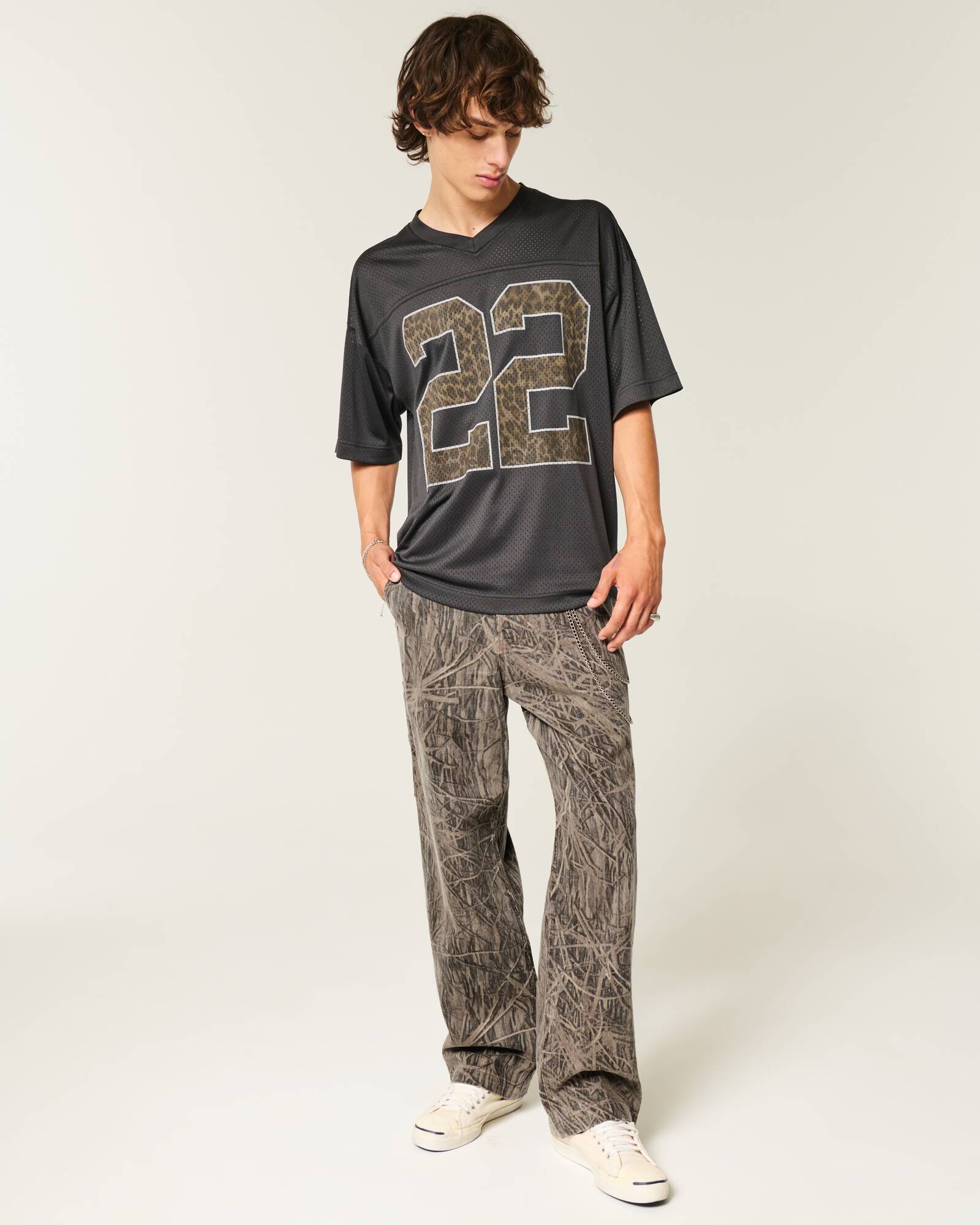 Railroad Stripe Baggy Painter Jeans