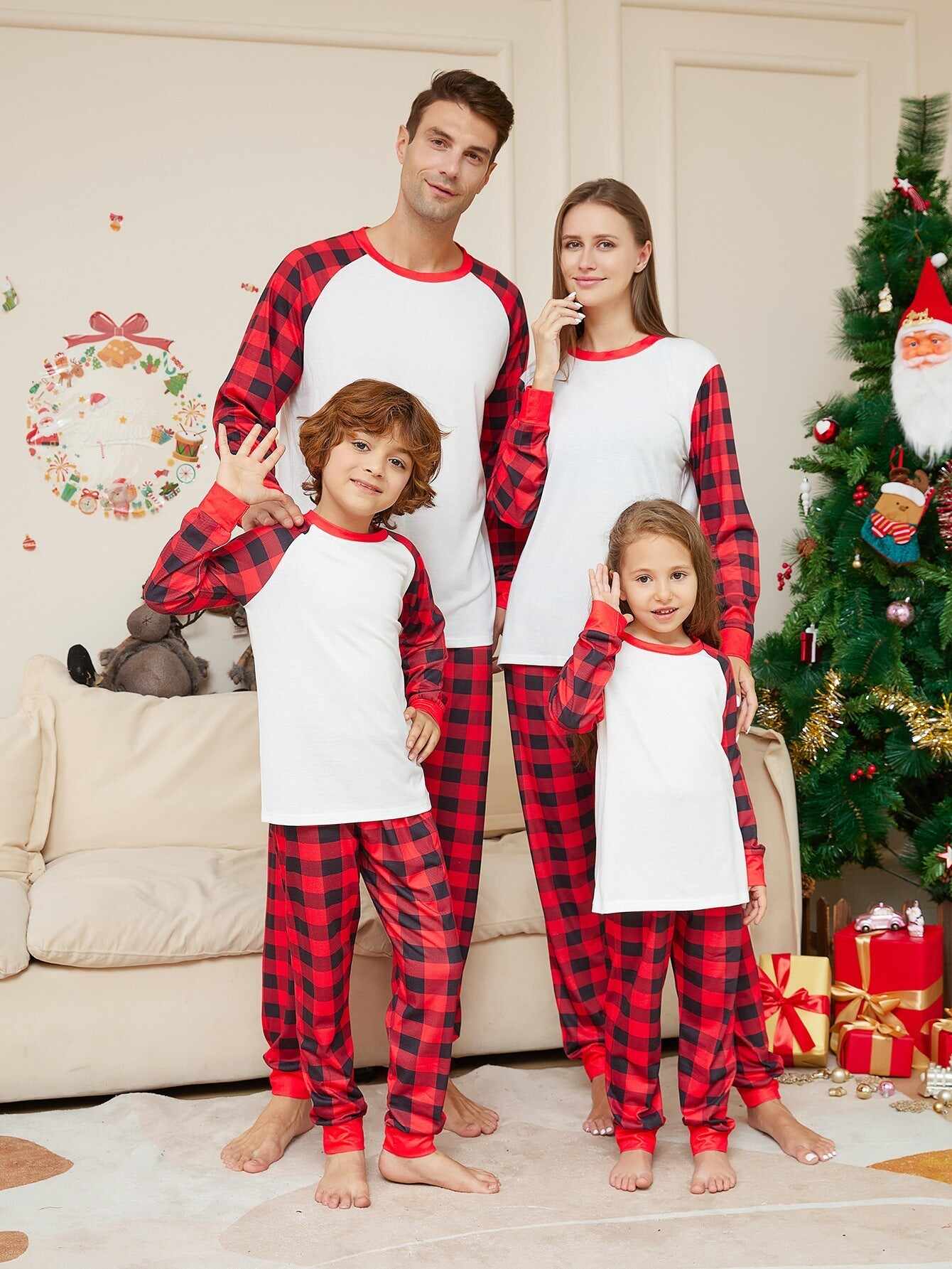 Family Matching Classic Plaid Pajama Set