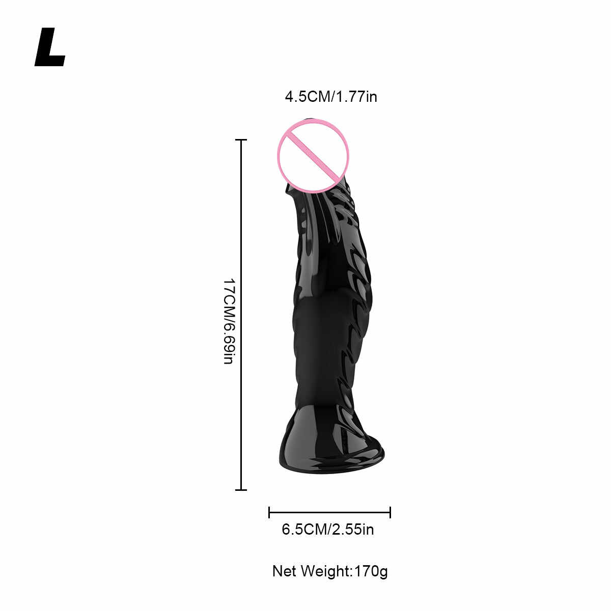 Realistic Ribbed Monster Dildo – TPR Suction Cup Dildo for Anal and Vaginal Play
