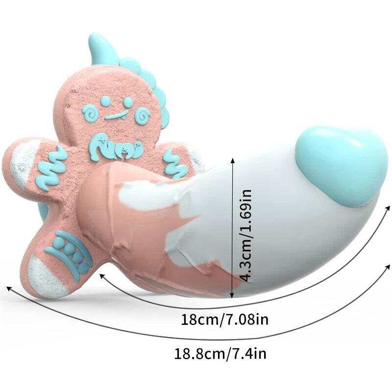 Fantasy Silicone Monster Dildo – Colorful Gingerbread Man & Dragon Design with Suction Cup
