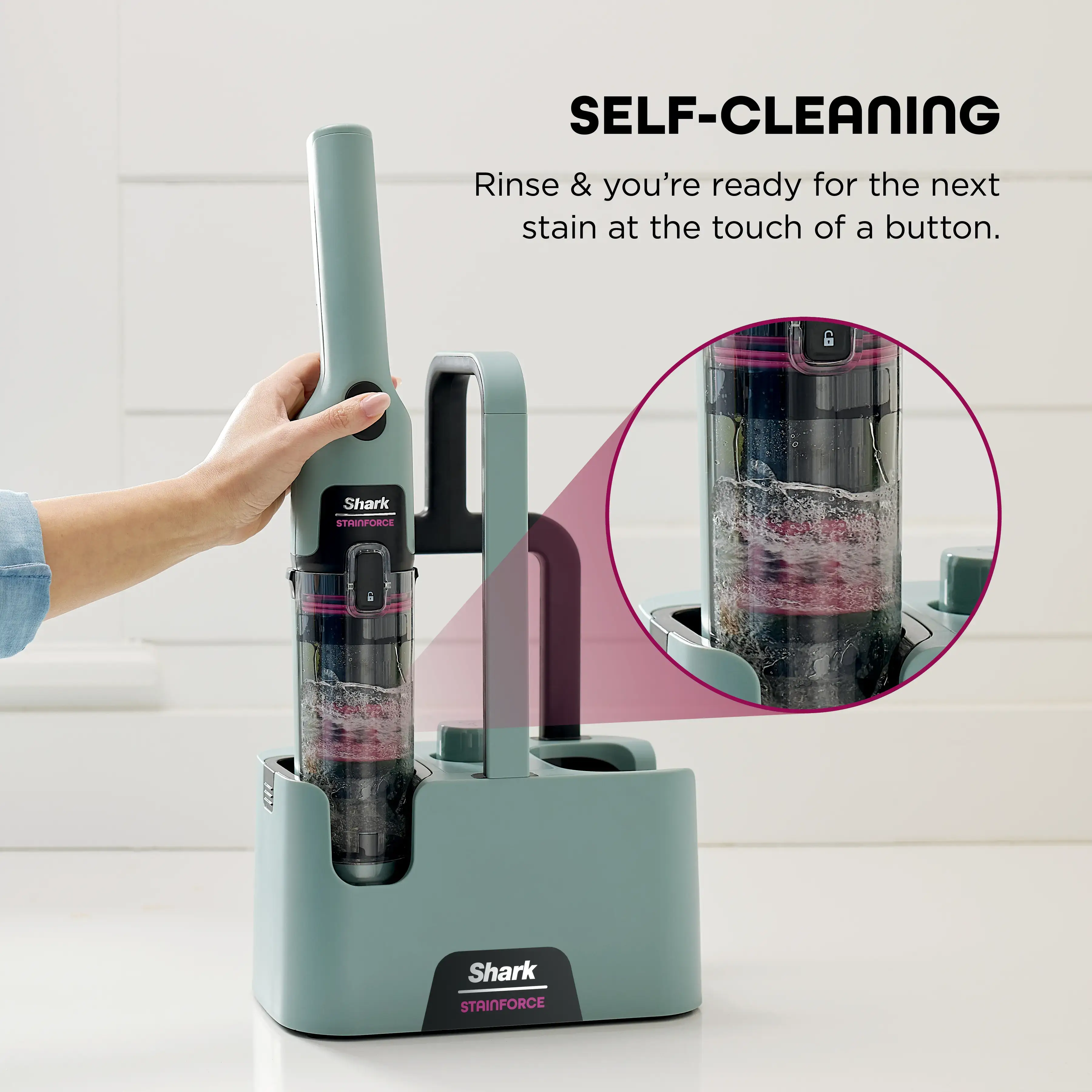 StainForce Handheld Spot & Stain Cleaner with Storage Caddy & Crevice Tool