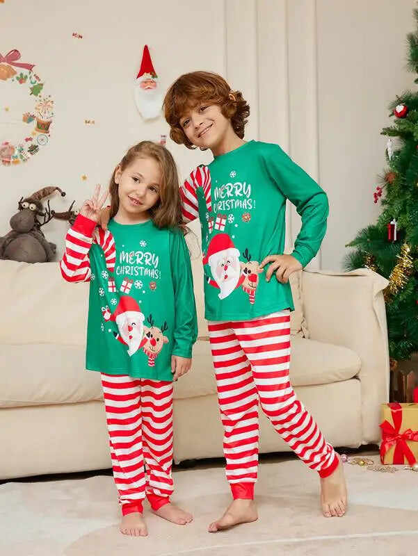 Christmas Santa Claus Matching Family Pjs Pajamas Set