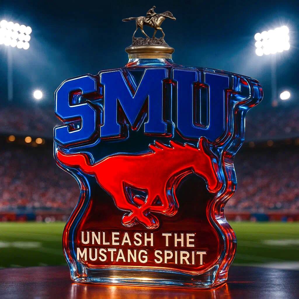 SMU Mustangs Whiskey Bottle