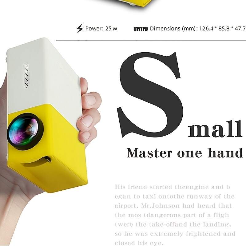 HD Mini Projector , Support For HDMI, USB, And Memory SD Card - Enhance Your Movie, TV, And Gaming Experience,For Office/School/Meeting/Team Building/Presentation.Compatible With Android/IOS/Windows